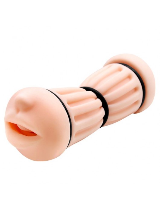 Телесный двусторонний мастурбатор Nancy - ротик и вагина - Baile - в Подольске купить с доставкой