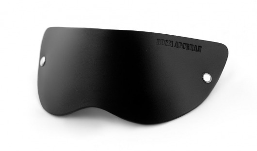 Черная плотная кожаная маска на глаза - БДСМ Арсенал - купить с доставкой в Подольске