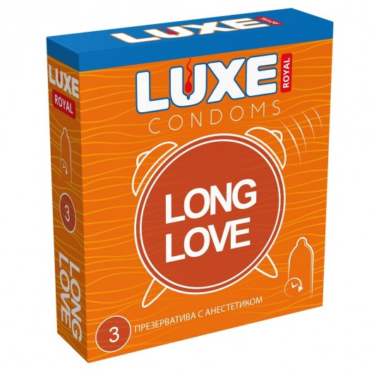 Презервативы с продлевающим эффектом LUXE Royal Long Love - 3 шт. - Luxe - купить с доставкой в Подольске