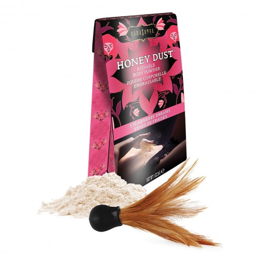 Пудра для тела Honey Dust Body Powder с ароматом клубники - 28 гр. - Kama Sutra - купить с доставкой в Подольске