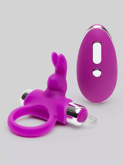 Лиловое виброкольцо с пультом ДУ Remote Control Cock Ring - Happy Rabbit - в Подольске купить с доставкой