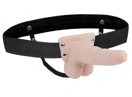 Телесный перезаряжаемый вибрострапон - 18 см. - Lux Fetish - купить с доставкой в Подольске