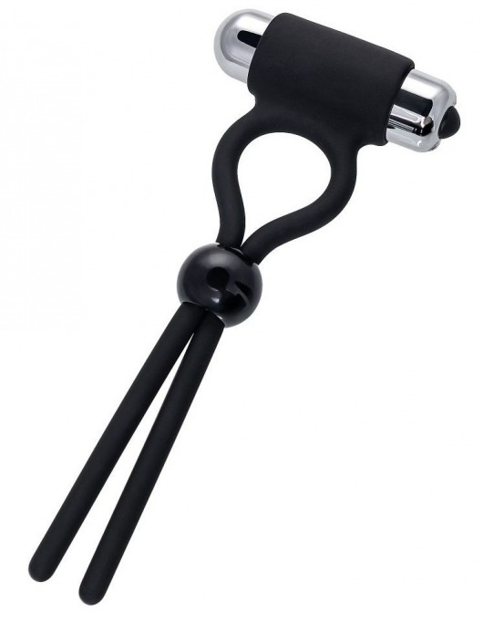 Черное эрекционное лассо Ect с виброэлементом - A-toys - в Подольске купить с доставкой