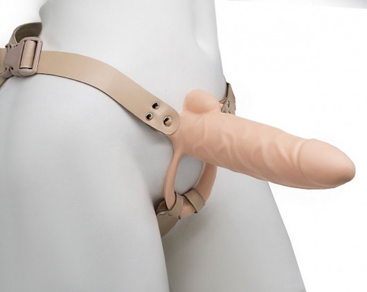 Телесный фаллопротез MEN STYLE с анальным стимулятором - 17,5 см. - LOVETOY (А-Полимер) - купить с доставкой в Подольске