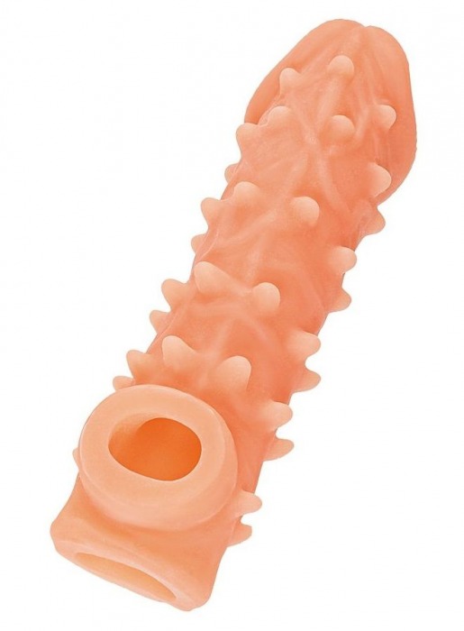 Телесная закрытая насадка с пупырышками Cock Sleeve Size L - 17,6 см. - KOKOS - в Подольске купить с доставкой