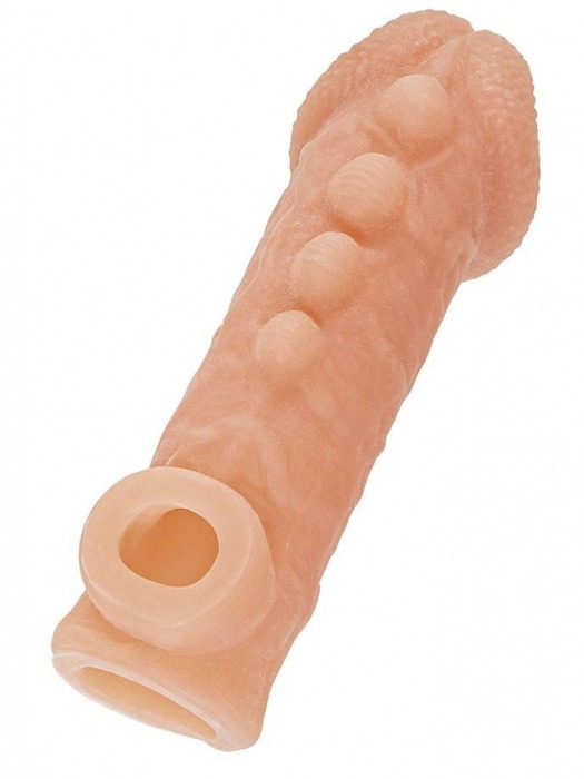 Телесная закрытая насадка с шишечками Cock Sleeve Size M - 15,6 см. - KOKOS - в Подольске купить с доставкой