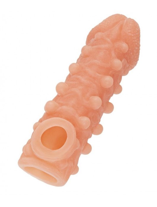 Телесная закрытая насадка с шариками Cock Sleeve Size L - 17,6 см. - KOKOS - в Подольске купить с доставкой