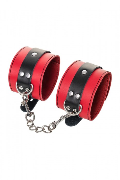 Красно-черные оковы на ноги из кожи - ToyFa - купить с доставкой в Подольске