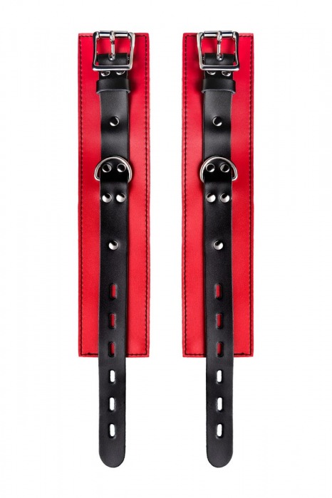 Красно-черные оковы на ноги из кожи - ToyFa - купить с доставкой в Подольске