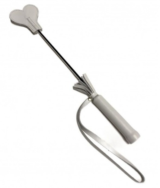 Белый кожаный мини-стек - 36 см. - БДСМ Арсенал - купить с доставкой в Подольске