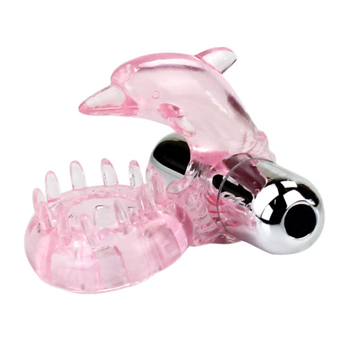 Розовое виброкольцо-дельфин с шипами - Baile - в Подольске купить с доставкой