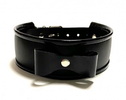 Черный ошейник с бантиком из эко-кожи - БДСМ Арсенал - купить с доставкой в Подольске