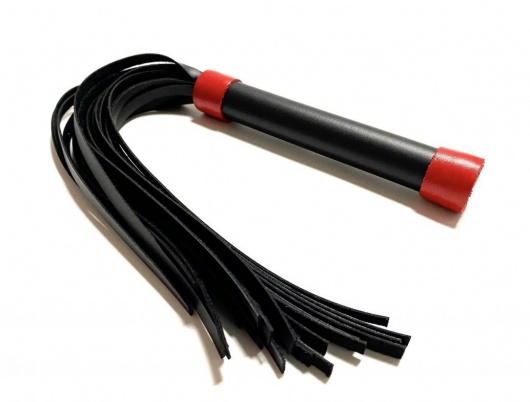 Черно-красная плеть из эко-кожи - 42 см. - БДСМ Арсенал - купить с доставкой в Подольске