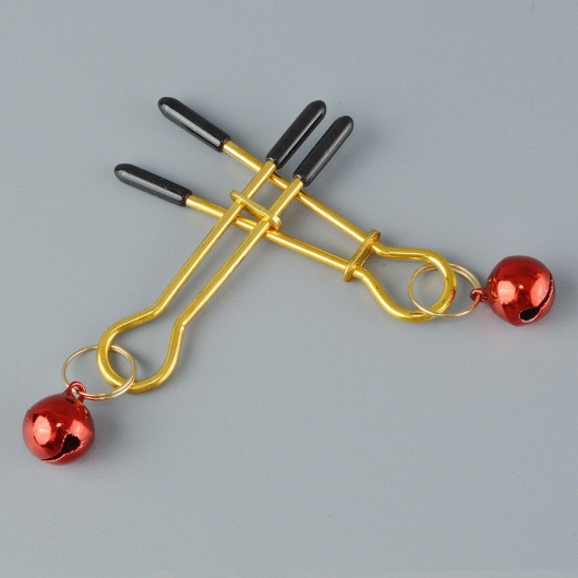 Золотистые зажимы с колокольчиками Gold - Sitabella - купить с доставкой в Подольске