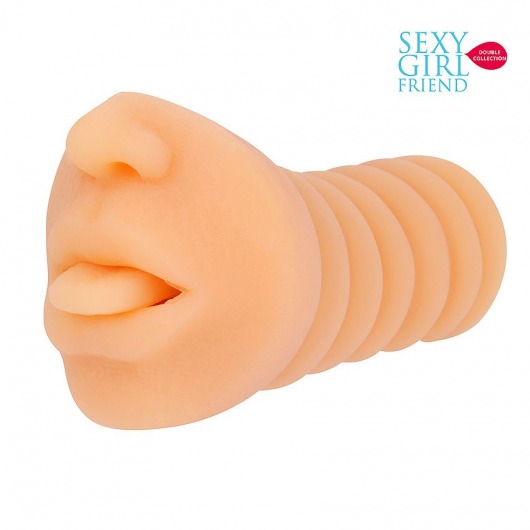 Телесный мастурбатор-ротик с высунутым язычком - Bior toys - в Подольске купить с доставкой