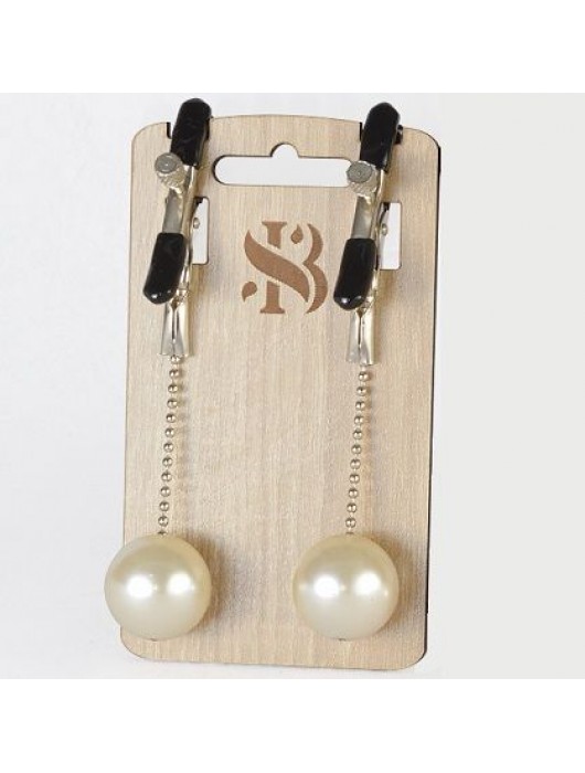 Зажимы на соски с бусинами под жемчуг Pearl - Sitabella - купить с доставкой в Подольске