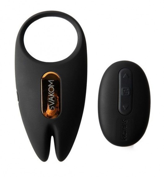 Черное эрекционное кольцо с вибрацией и пультом ДУ Winni 2 - Svakom - в Подольске купить с доставкой