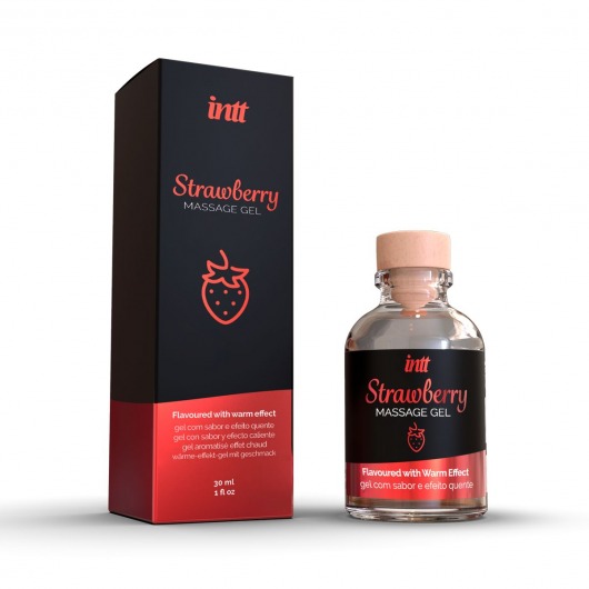 Массажный гель с ароматом клубники Strawberry - 30 мл. - INTT - купить с доставкой в Подольске