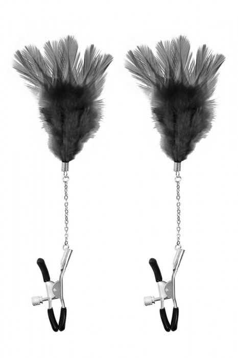 Зажимы для сосков с черными перьями Sweet Caress Feather Nipple Clumps - Sweet Caress - купить с доставкой в Подольске