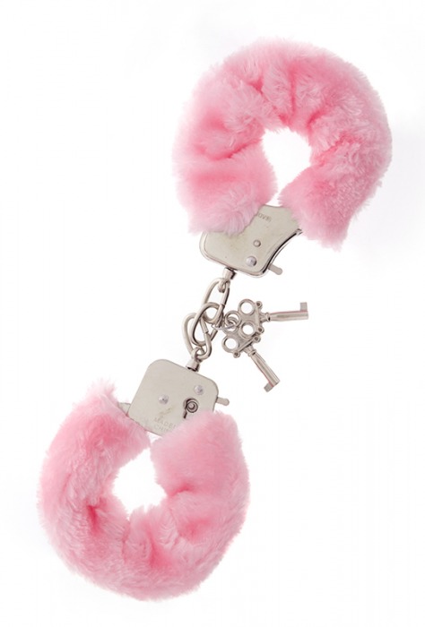 Металлические наручники с розовой меховой опушкой METAL HANDCUFF WITH PLUSH PINK - Dream Toys - купить с доставкой в Подольске