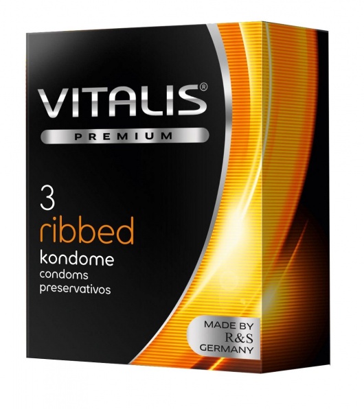 Ребристые презервативы VITALIS PREMIUM ribbed - 3 шт. - Vitalis - купить с доставкой в Подольске