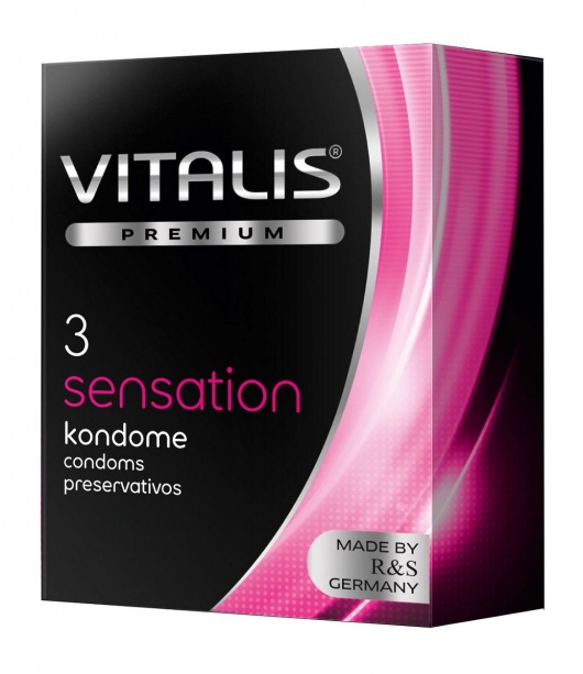 Презервативы с пупырышками и кольцами VITALIS PREMIUM sensation - 3 шт. - Vitalis - купить с доставкой в Подольске