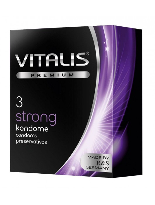 Презервативы с утолщенной стенкой VITALIS PREMIUM strong - 3 шт. - Vitalis - купить с доставкой в Подольске
