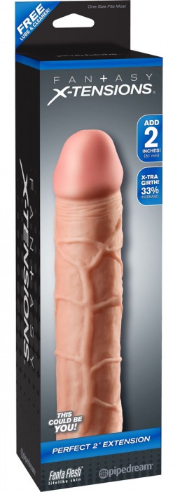 Телесная насадка Fantasy X-tensions Perfect 2  Extension - 20,3 см. - Pipedream - в Подольске купить с доставкой