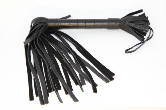 Короткая чёрная плетка из натуральной кожи - БДСМ Арсенал - купить с доставкой в Подольске