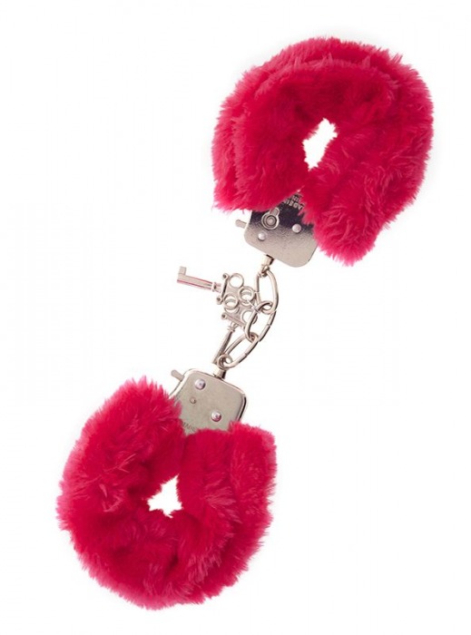Металлические наручники с красной меховой опушкой METAL HANDCUFF WITH PLUSH RED - Dream Toys - купить с доставкой в Подольске