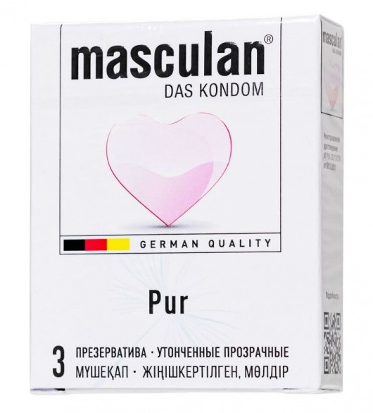 Супертонкие презервативы Masculan Pur - 3 шт. - Masculan - купить с доставкой в Подольске