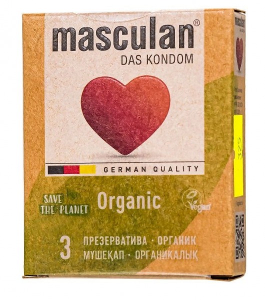 Экологически чистые презервативы Masculan Organic - 3 шт. - Masculan - купить с доставкой в Подольске