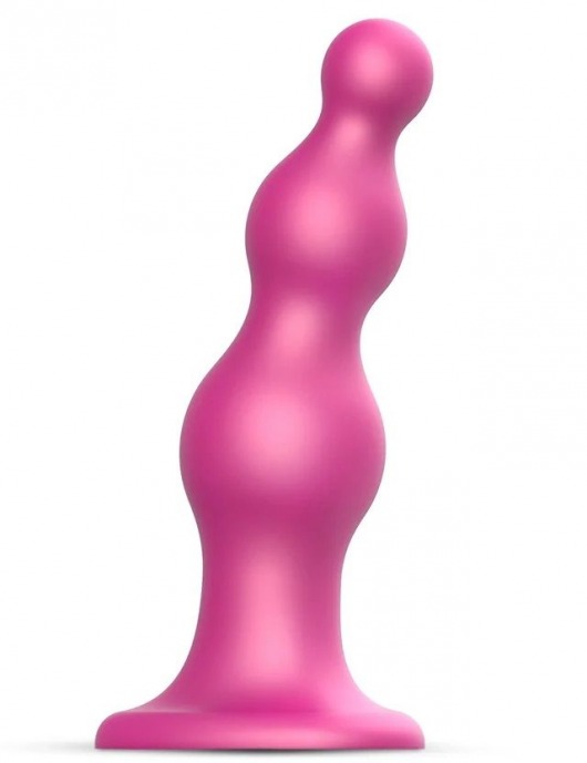 Розовая насадка Strap-On-Me Dildo Plug Beads size L - Strap-on-me - купить с доставкой в Подольске