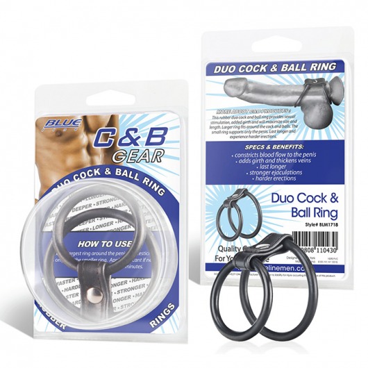 Двойное эрекционное кольцо на пенис и мошонку - BlueLine - в Подольске купить с доставкой