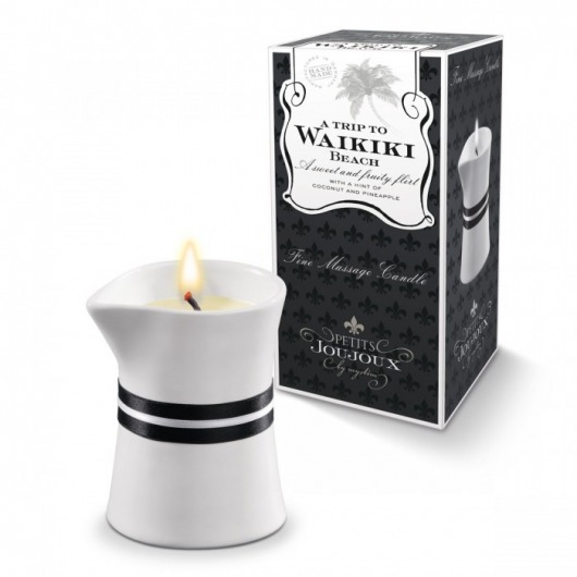 Массажное масло в виде малой свечи Petits Joujoux Waikiki Beach с ароматом кокоса и ананаса - MyStim - купить с доставкой в Подольске