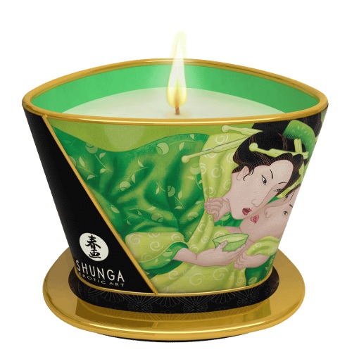 Массажная свеча Exotic Green Tea с ароматом зелёного чая - 170 мл. - Shunga - купить с доставкой в Подольске