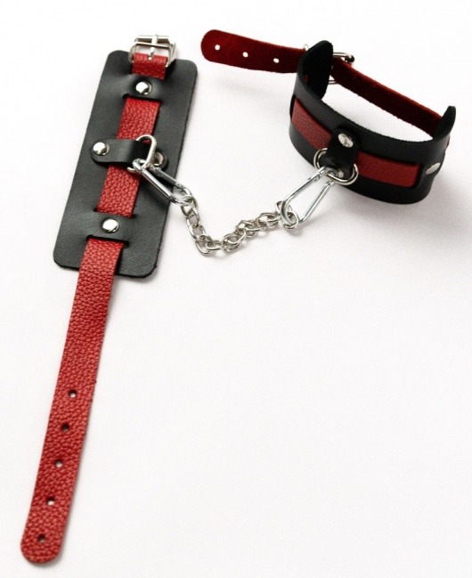 Черные оковы с красным декором и заклепками - Crazy Handmade - купить с доставкой в Подольске