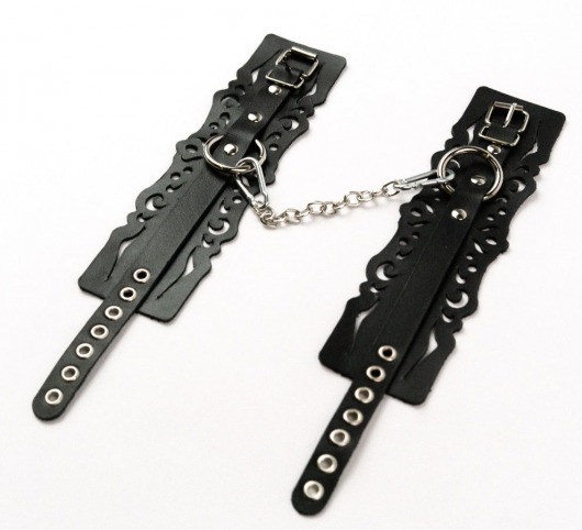 Узорчатые кожаные оковы с регулируемыми ремешками - Crazy Handmade - купить с доставкой в Подольске