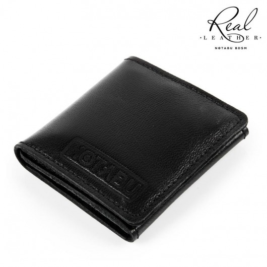 Черный кожаный кондомхолдер Notabu - Notabu - купить с доставкой в Подольске