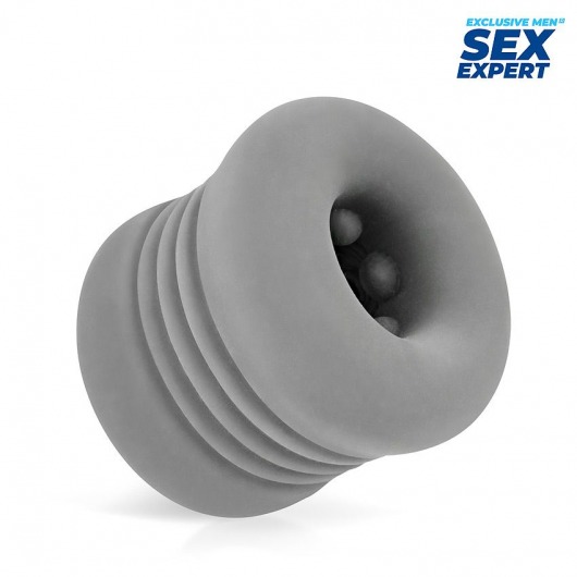 Серый эластичный мини-мастурбатор - Sex Expert - в Подольске купить с доставкой
