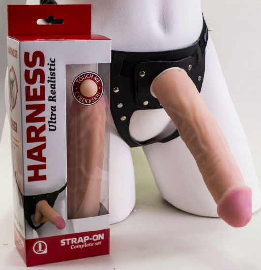 Страпон Харнесс в подарочной упаковке - 21 см. - LOVETOY (А-Полимер) - купить с доставкой в Подольске