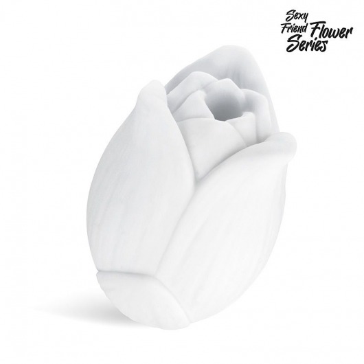 Белый нереалистичный мастурбатор в форме бутона цветка Lotus - 1137 - в Подольске купить с доставкой