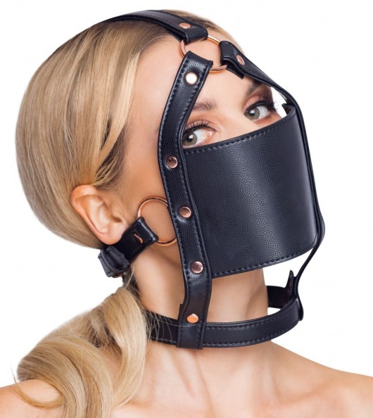 Черный намордник с кляпом-шаром Head Harness With A Gag - Orion - купить с доставкой в Подольске
