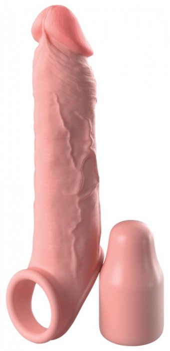 Телесная насадка-удлинитель 2 Inch Silicone X-tension with Strap - 20,3 см. - Pipedream - в Подольске купить с доставкой