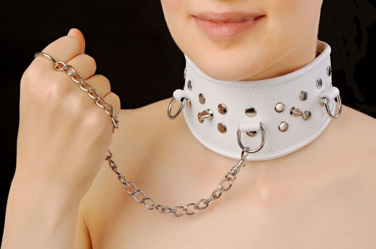 Белый кожаный ошейник - Sitabella - купить с доставкой в Подольске