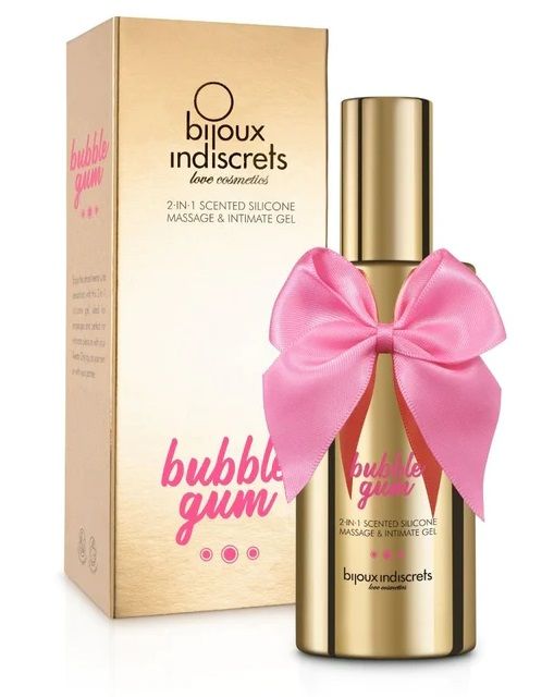 Гель с ароматом жвачки Bubblegum 2-in-1 Scented Silicone Massage And Intimate Gel - 100 мл. - Bijoux Indiscrets - купить с доставкой в Подольске