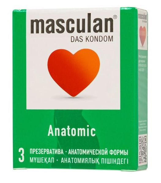 Презервативы анатомической формы Masculan Anatomic - 3 шт. - Masculan - купить с доставкой в Подольске
