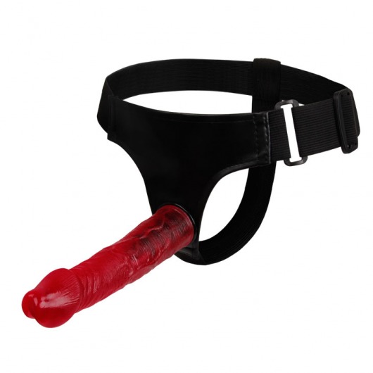 Тёмно-розовый страпон на трусиках регулирующегося размера - 18,8 см. - Baile - купить с доставкой в Подольске