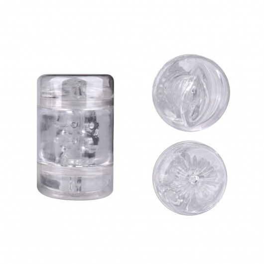 Прозрачный двусторонний мастурбатор Joy Cup - вагина и анус - Erokay - в Подольске купить с доставкой