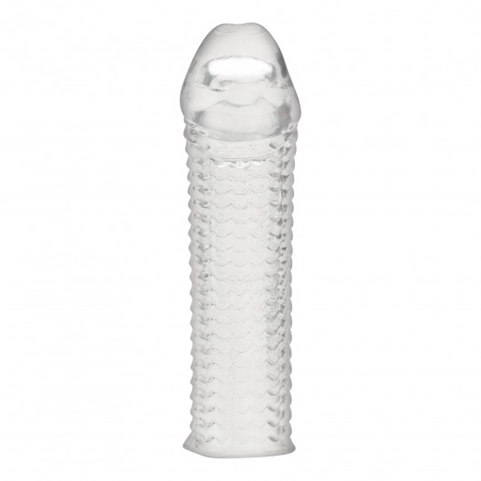 Текстурированная насадка на пенис Clear Textured Penis Enhancing Sleeve Extension - 16,5 см. - BlueLine - в Подольске купить с доставкой